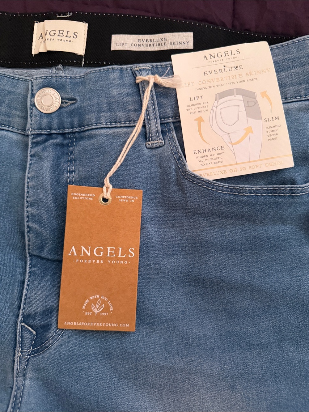 Angels Light Blue Skinny Jeans - Everluxe Stretch